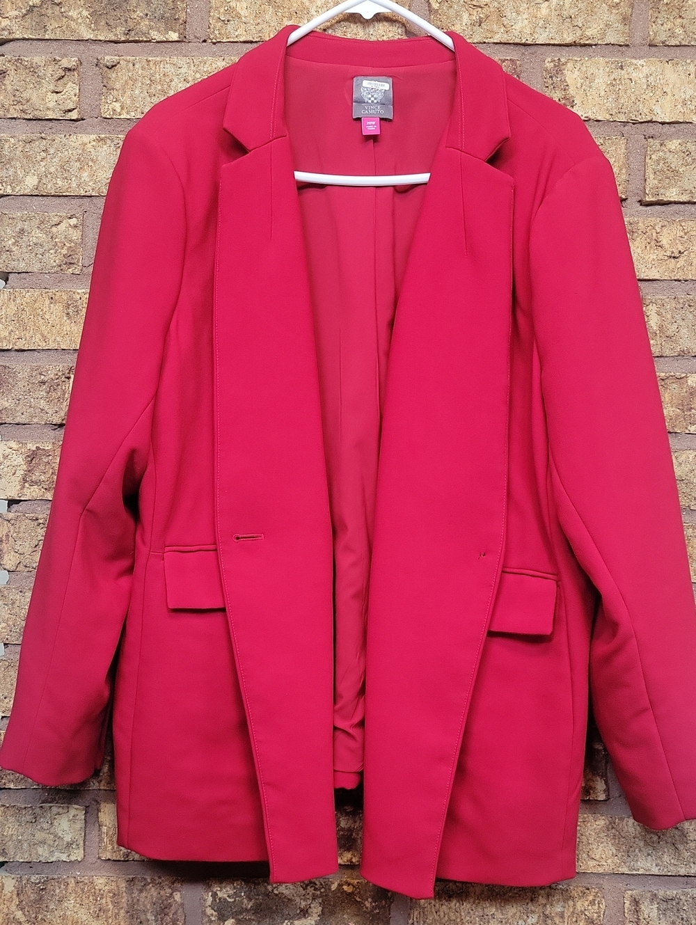 Vince Camuto Blazer Red Button Close Size 20W Colorful Business Casual Stretch